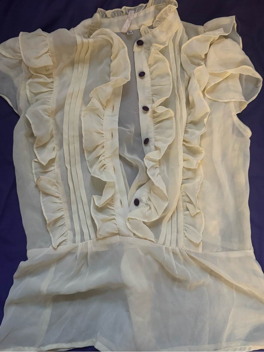 Pale yellow flowy top
